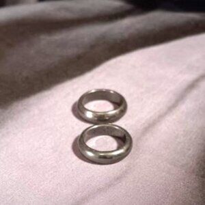 Vintage set of hematite rings, normal wear